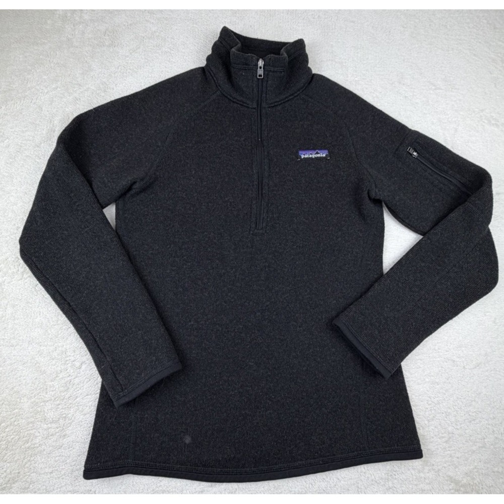 Patagonia Women's Better Sweater 1/4 Zip Fleece Pullover Black Size XS